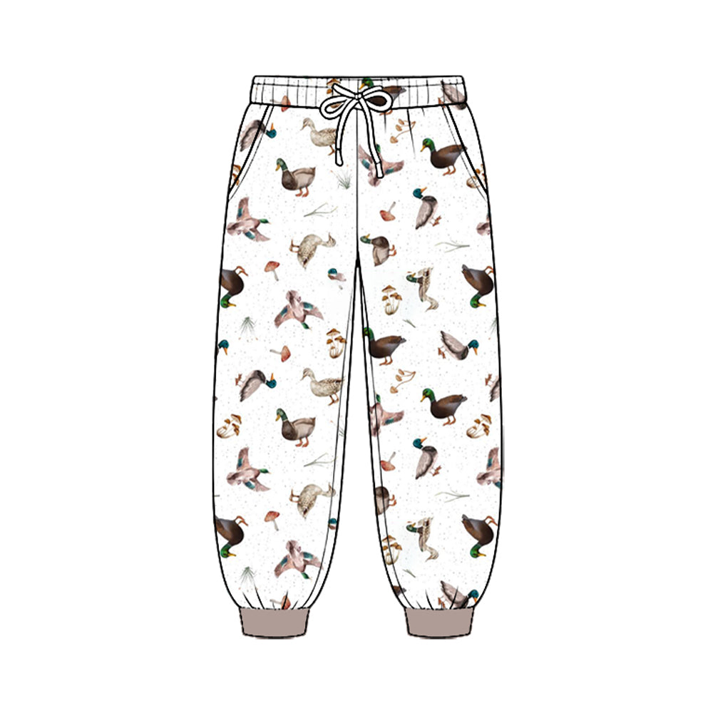 Preorder moq 5 Baby Boys Ducks Plaid Hunting Pockets Joggers Pant Bottom