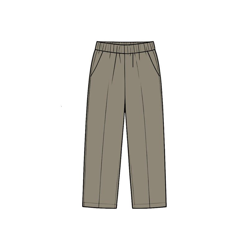 Preorder moq 5 Baby Boys Brown Pockets Straight Pants Bottom