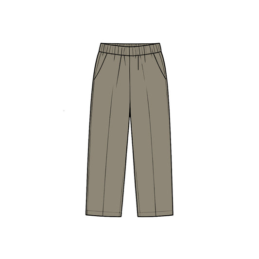 Preorder moq 5 Baby Boys Brown Pockets Straight Pants Bottom