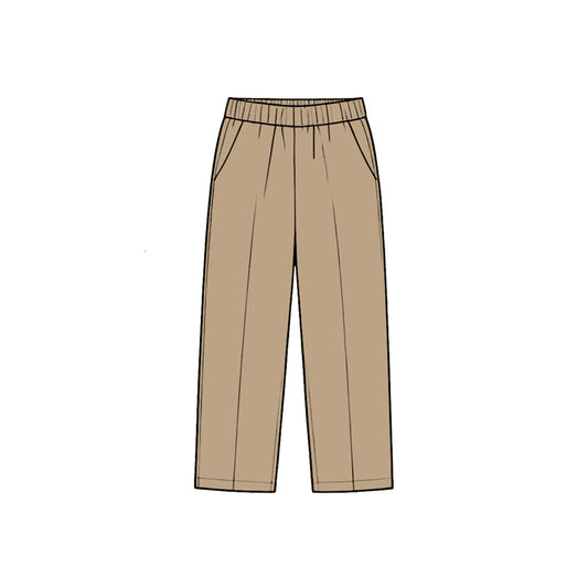 Preorder moq 5 Baby Boys Khaki Pockets Straight Pants Bottom