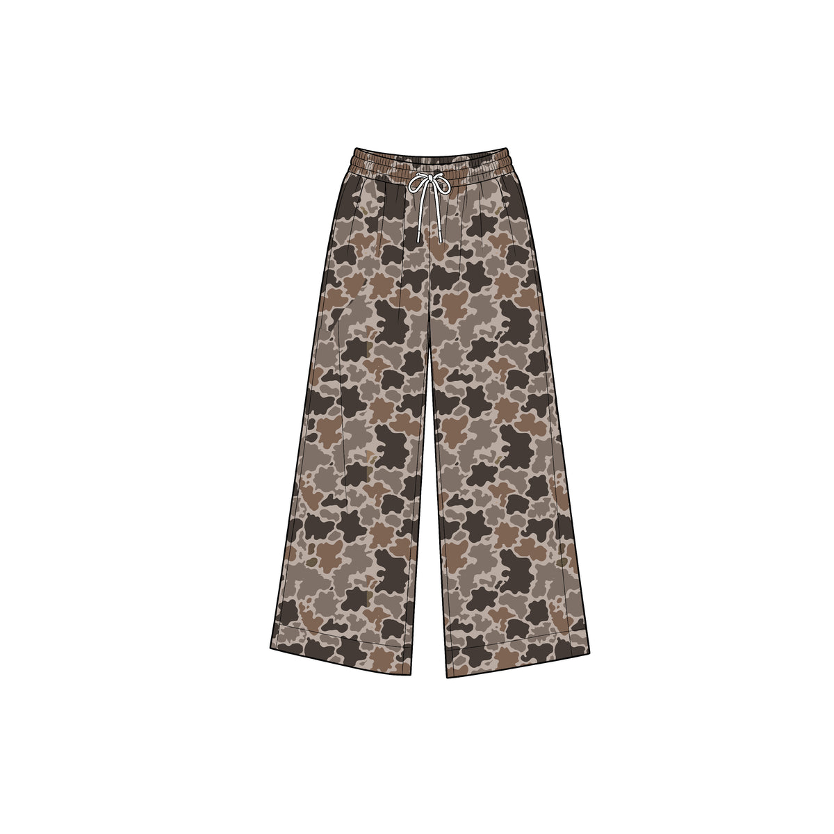Preorder moq 5 Baby Girls Brown Camo Pockets Yoga Active Straight Pant Bottom