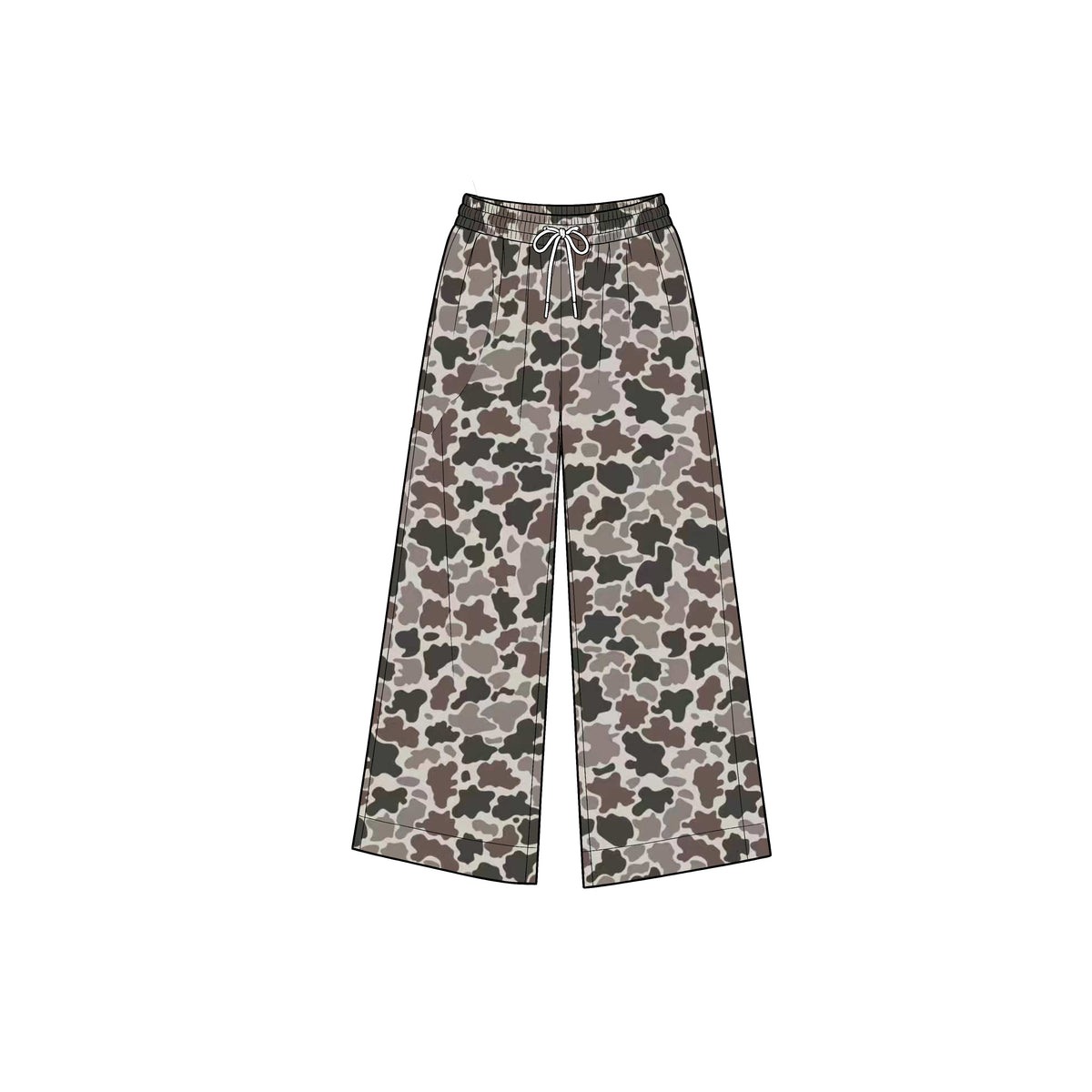 Preorder moq 5 Baby Girls Grey Camo Pockets Yoga Active Straight Pant Bottom