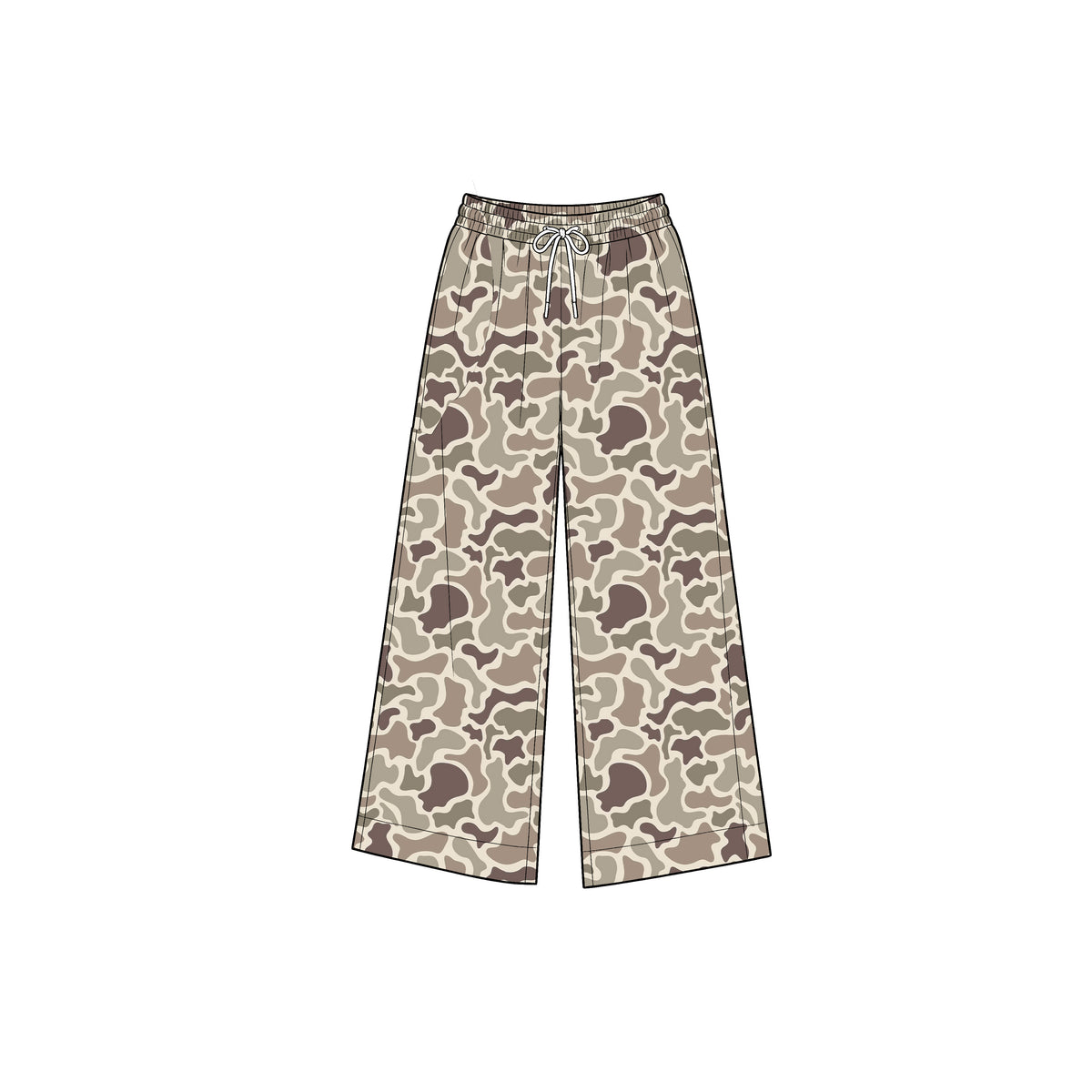 Preorder moq 5 Baby Girls Khaki Camo Pockets Yoga Active Straight Pant Bottom