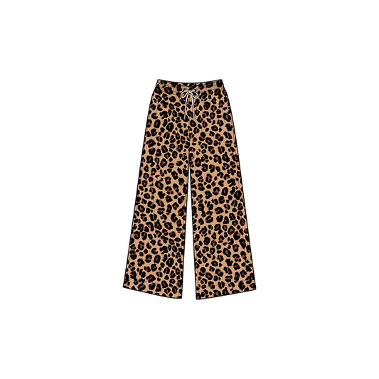 Preorder moq 5 Baby Girls Brown Leopard Pockets Yoga Active Straight Pant Bottom
