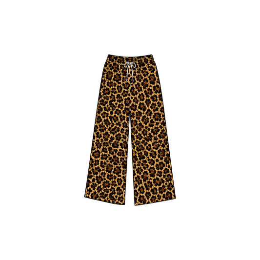 Preorder moq 5 Baby Girls Brown Leopard Pockets Yoga Active Straight Pant Bottom
