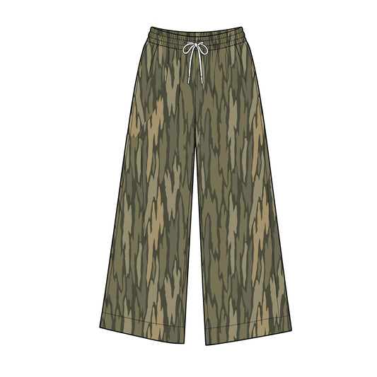 Adult Women Olive Wood Camo Yoga Active Flare Pants Bottom Preorder