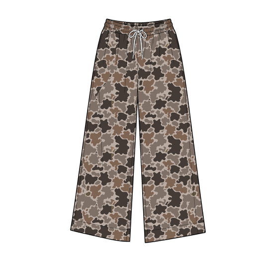 Adult Women Brown Camo Yoga Active Flare Pants Bottom Preorder