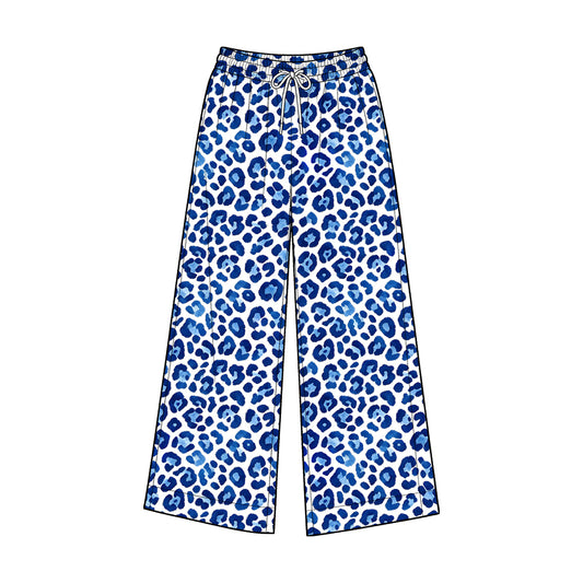 Adult Women Blue Leopard Yoga Active Flare Pants Bottom Preorder