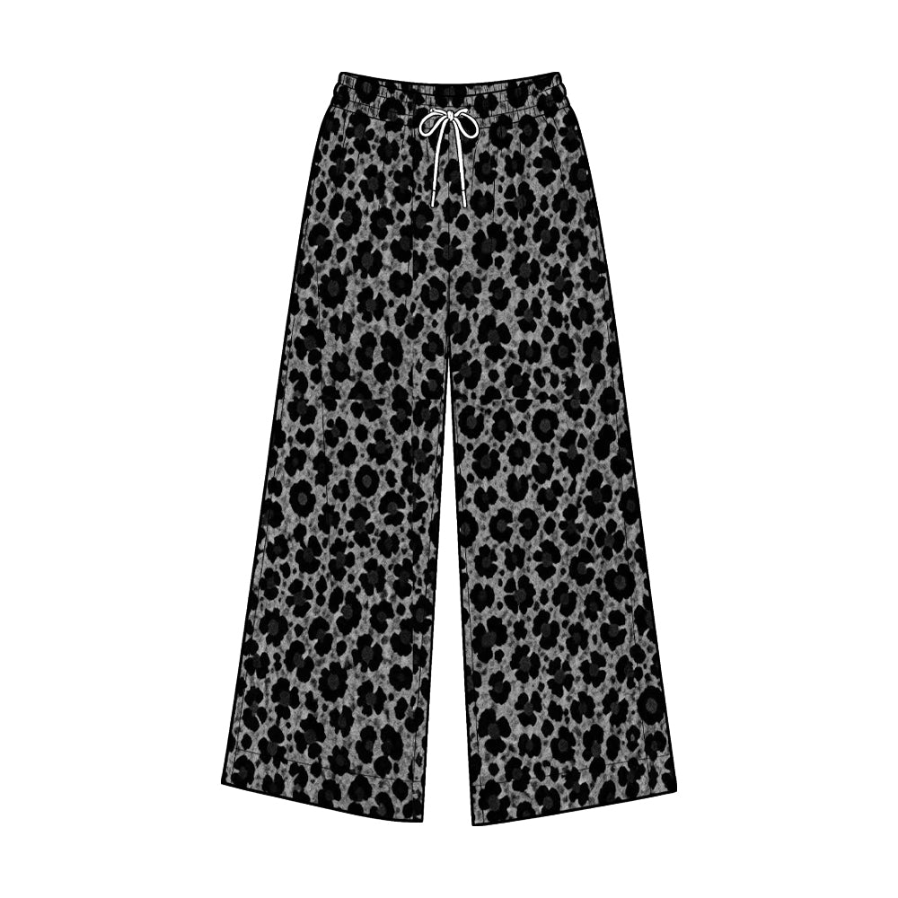 Adult Women Black Leopard Yoga Active Flare Pants Bottom Preorder