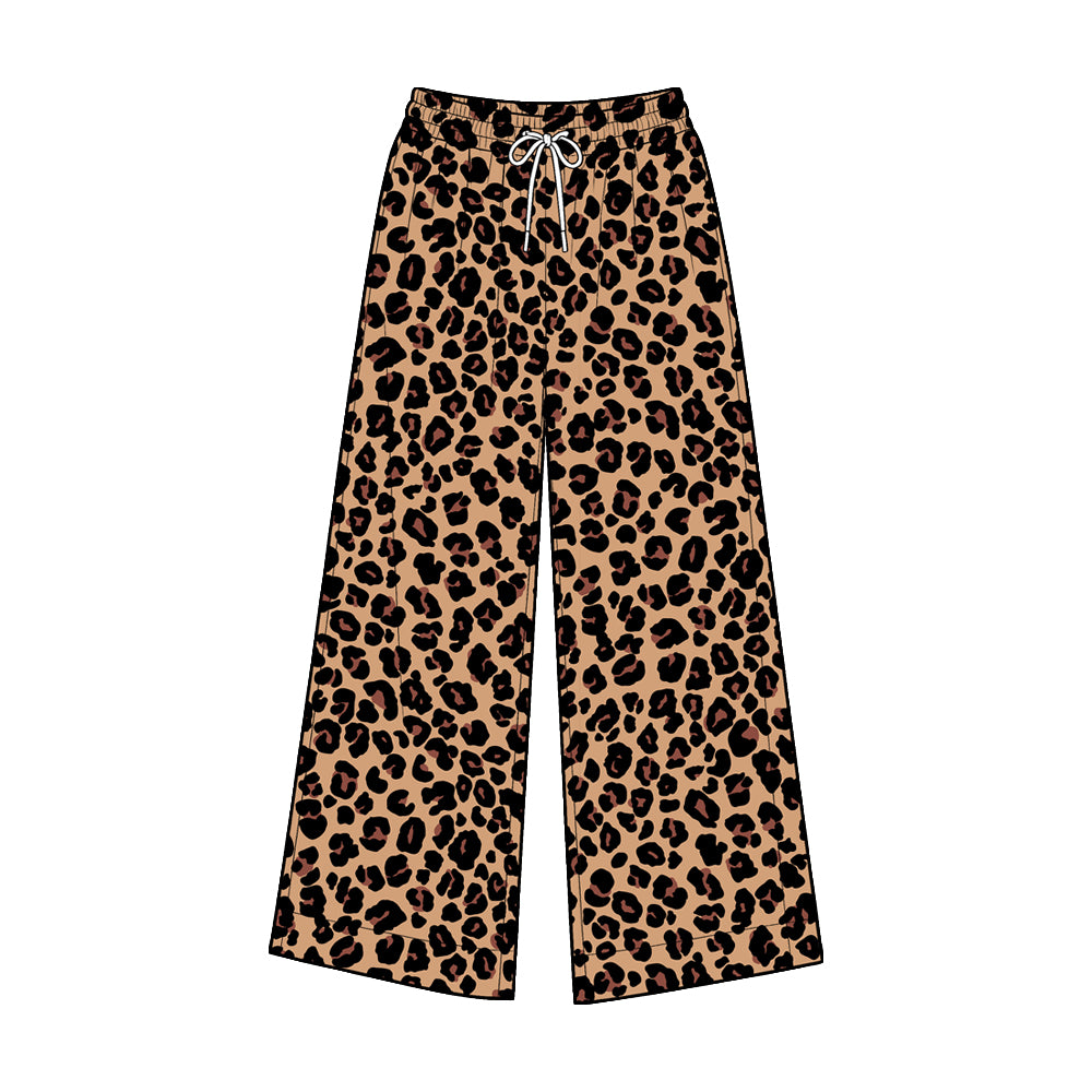 Adult Women Brown Leopard Yoga Active Flare Pants Bottom Preorder