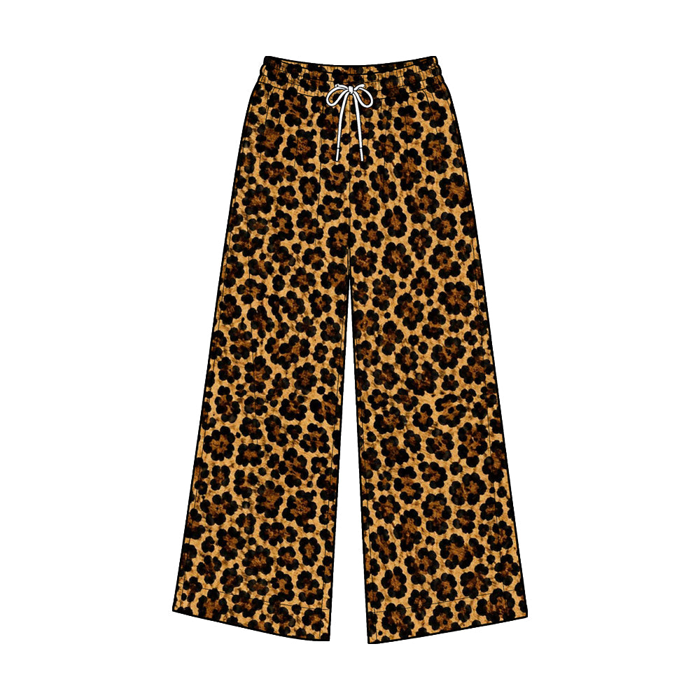 Adult Women Brown Leopard Yoga Active Flare Pants Bottom Preorder