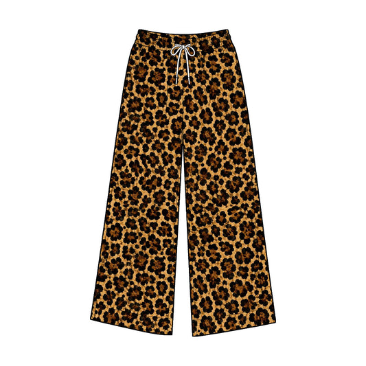 Adult Women Brown Leopard Yoga Active Flare Pants Bottom Preorder
