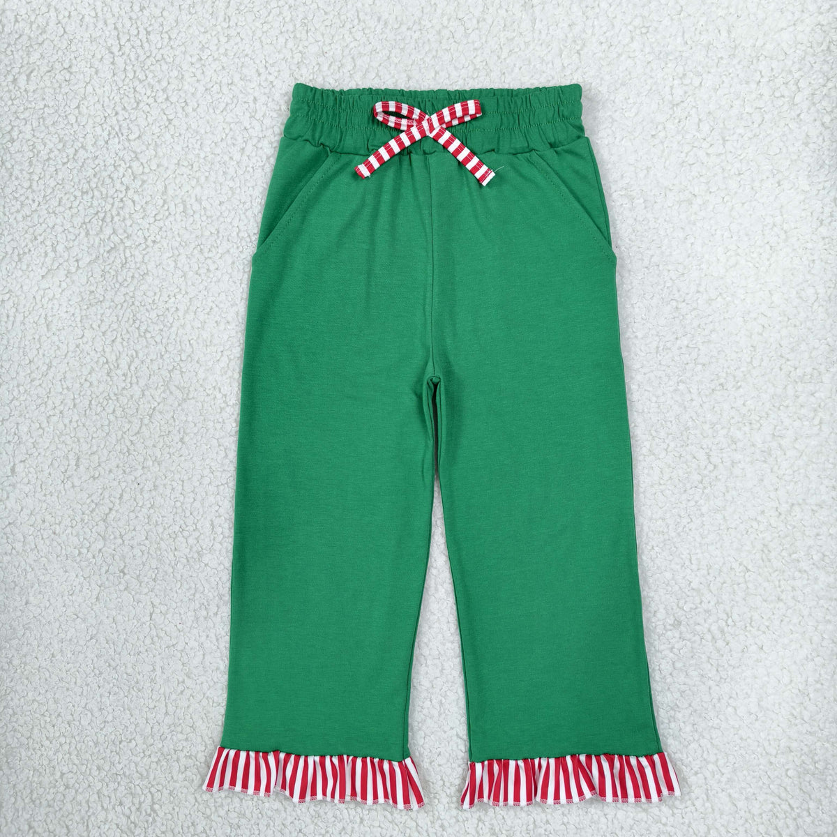 Baby Girls Green Pockets Ruffle Pants Bottom