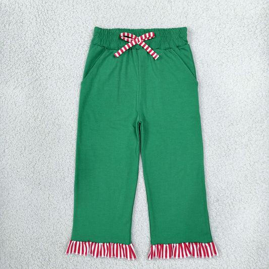 Baby Girls Green Pockets Ruffle Pants Bottom