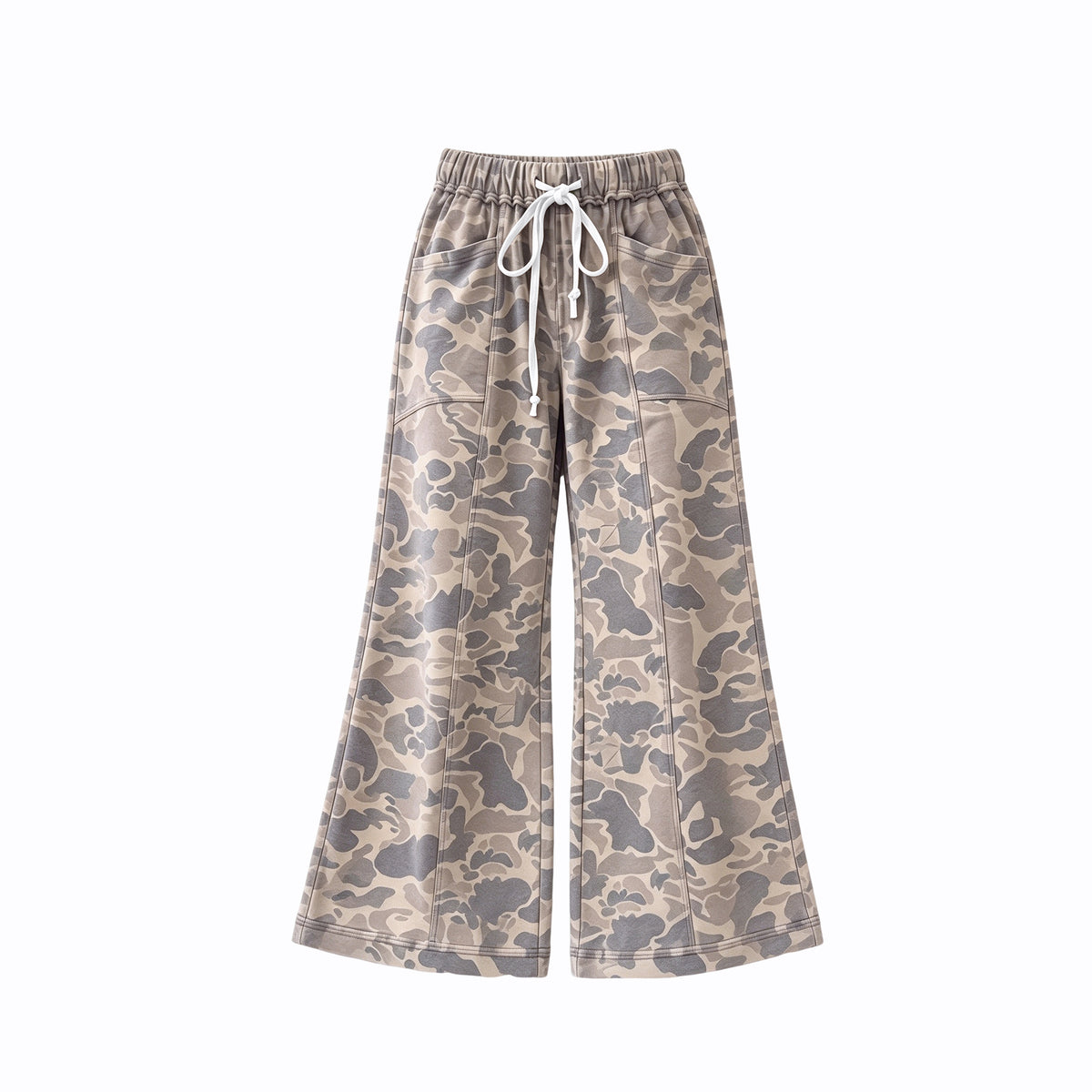 Preorder moq 5 Baby Girls Khaki Camouflage Wide Pants Bottoms