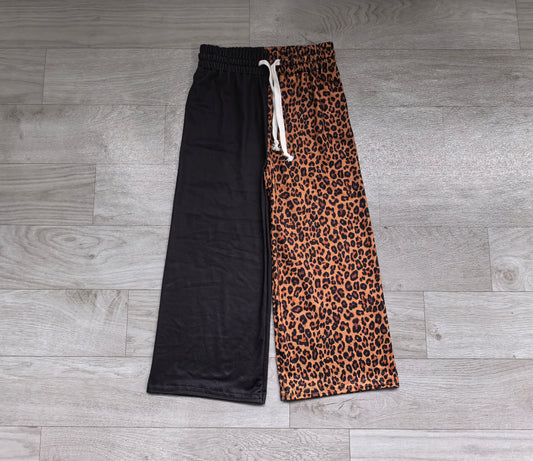 Baby Girls Black Brown Leopard Pockets Flare Pants Bottom Preorder