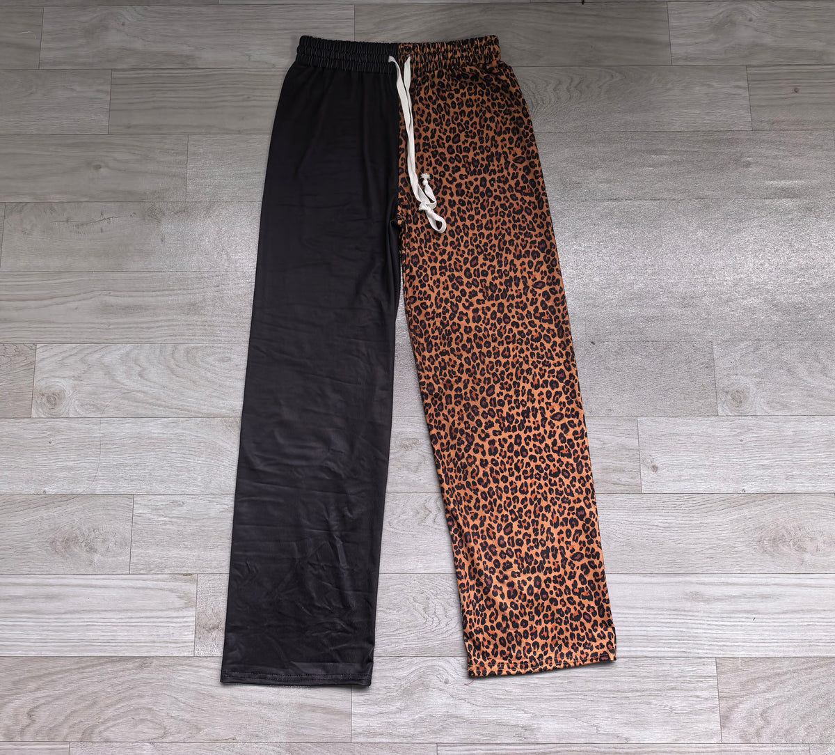 Adult Women Black Brown Leopard Pockets Flare Pants Bottom Preorder