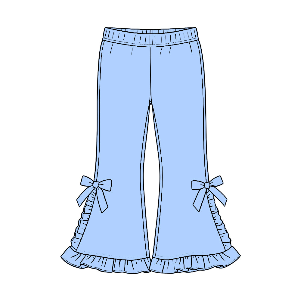 Baby Girls Blue Ruffle Flare Pants Bottom Preorder
