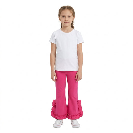 Baby Girls Hot Pink Ruffle Flare Pants Bottom