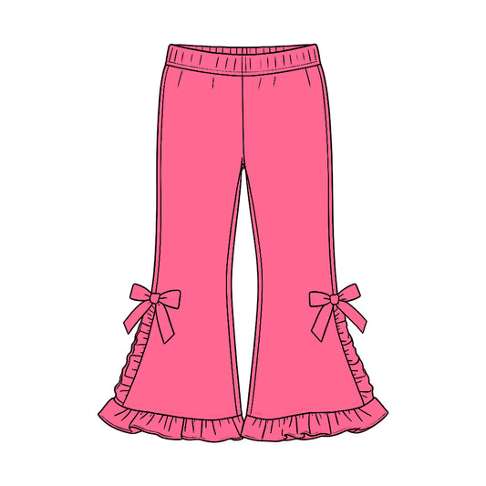 Baby Girls Hot Pink Ruffle Flare Pants Bottom Preorder