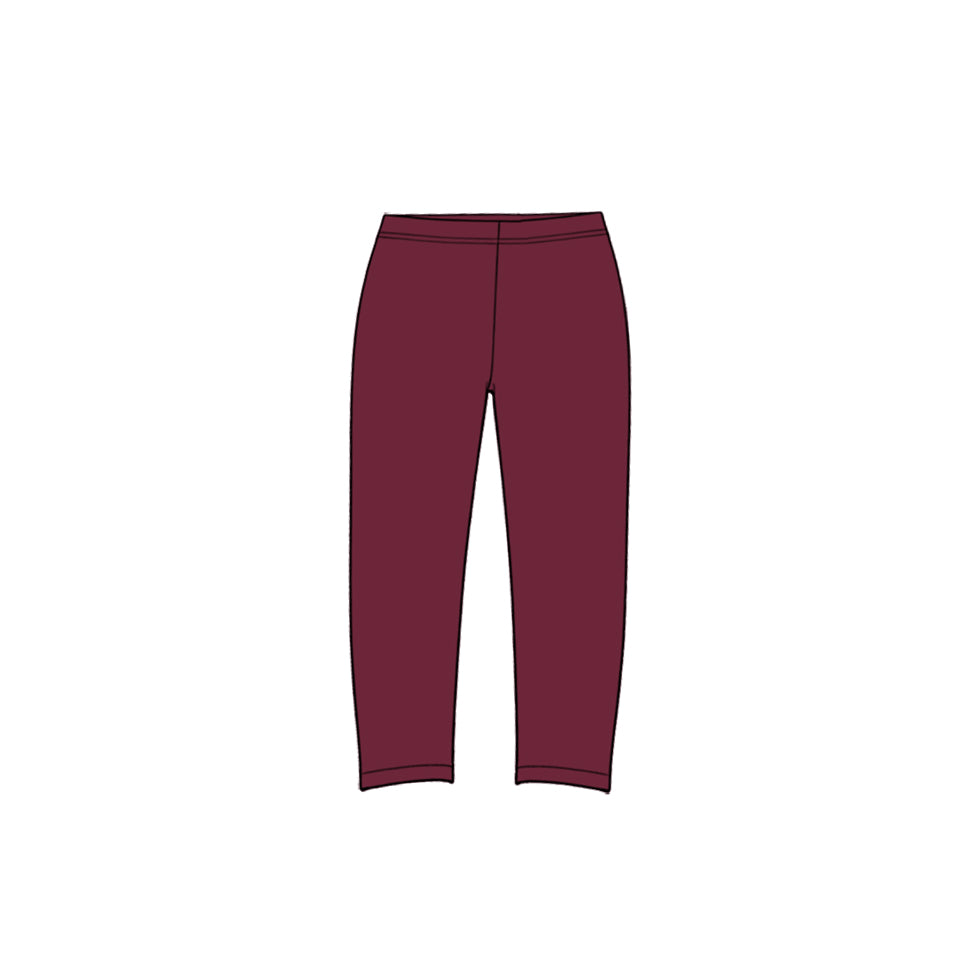 Preorder moq 5 Baby Girls Maroon Yoga Active Leggings Pant Bottom