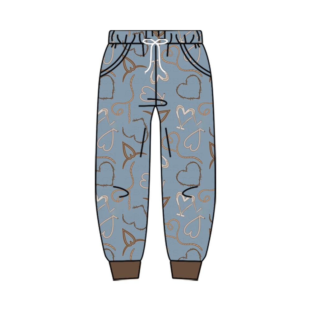 Preorder moq 5 Baby Boys Long Sleeve Hearts Pockets Joggers Pant Bottom