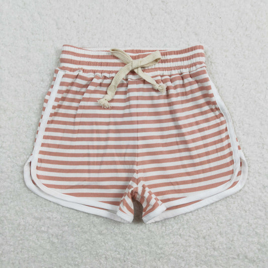 Baby Girls Pink Stripes Cotton Sports Design Shorts
