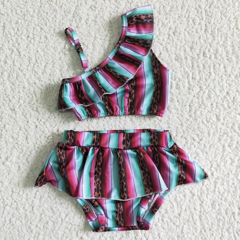 Sibling Baby Girls Western 2pcs Ruffles Beach Wear Swimsuits