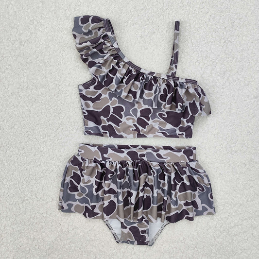 Baby Girls 2pcs Camo Ruffle Pieces Swimsuits