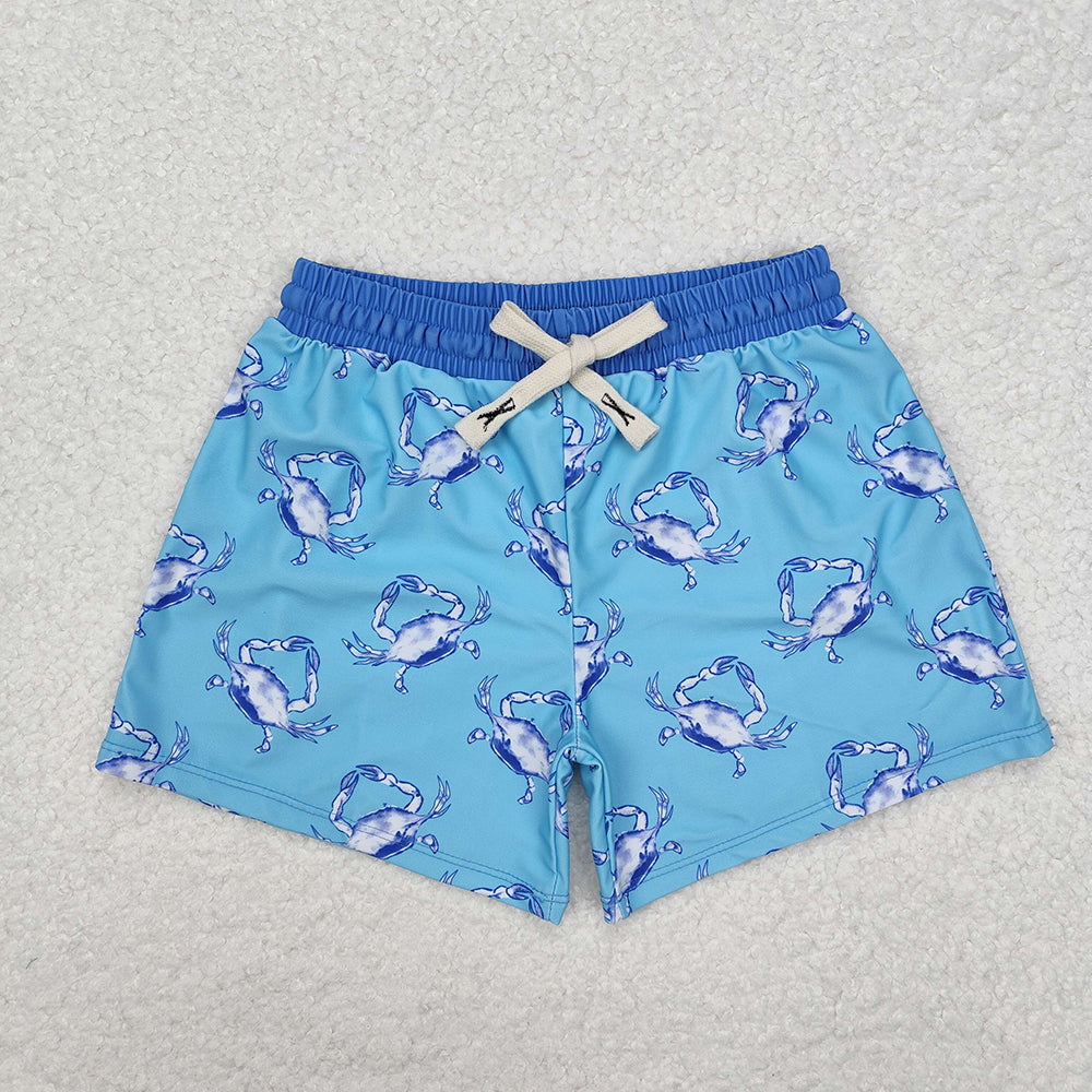 Baby Boys Summer Blue Crab Trunks Swimsuits Swimwear