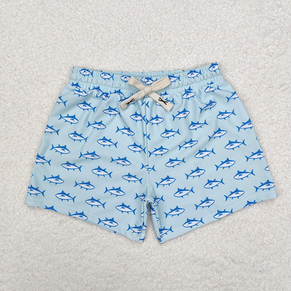 Baby Boys Summer Blue Color Shark Trunks Swimsuits Swimwear