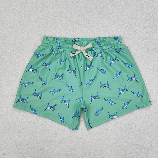 Baby Boys Summer Green Shark Trunks Swimsuits Swimwear