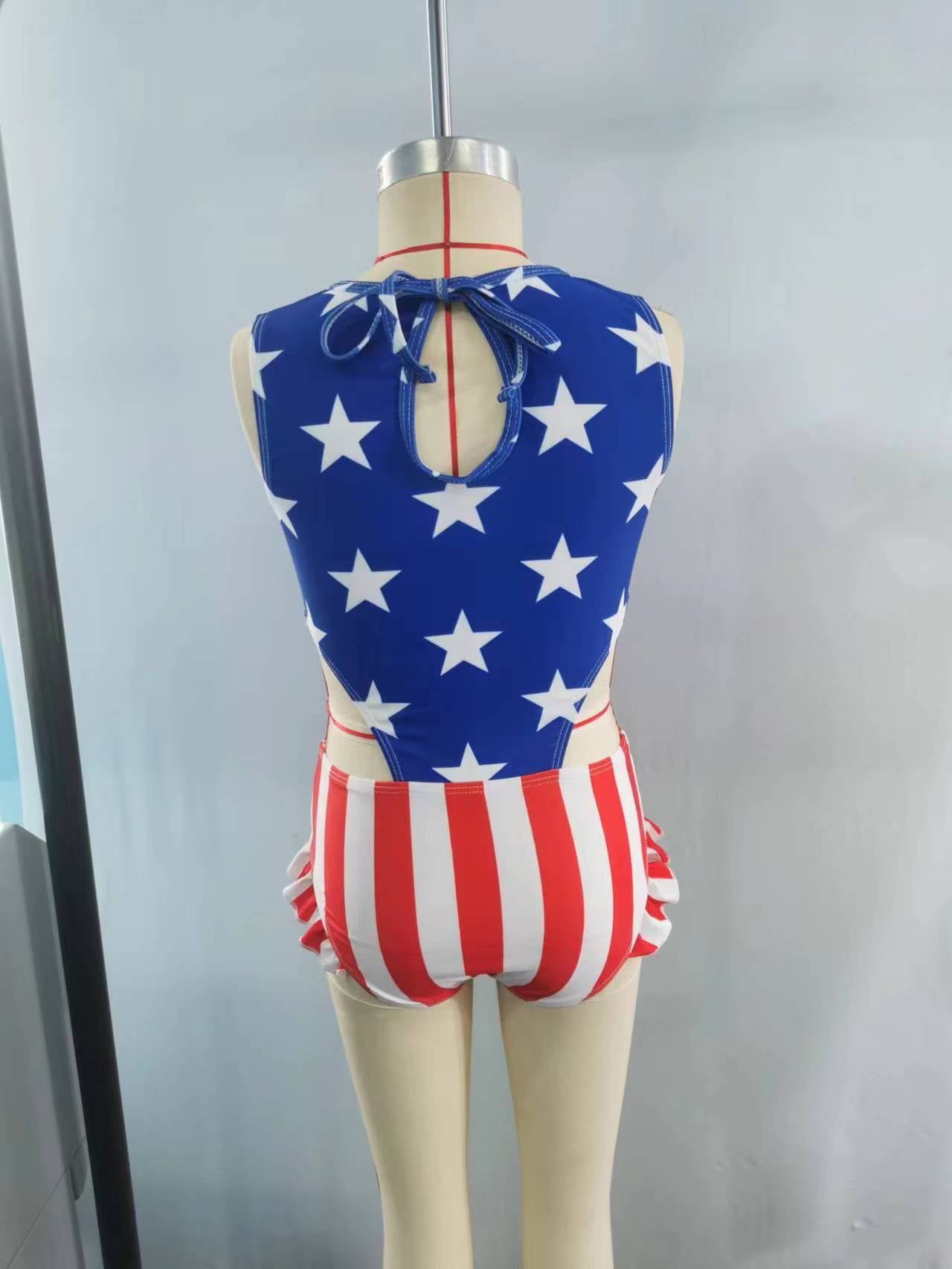 Baby Girls Summer 4th July Stars One Piece Sleeveless Swimsuits preorder