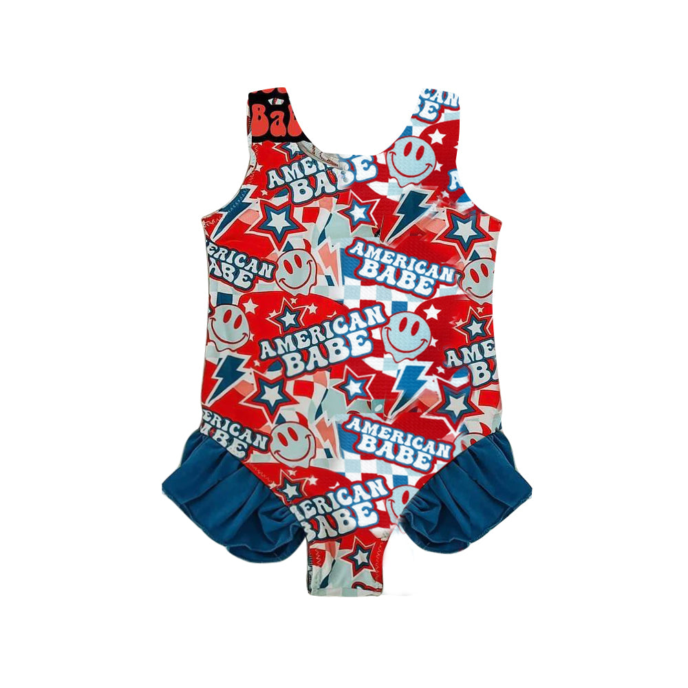 Baby Girls 4th Of July American Babe Ruffle One Piece Swimsuits preorder