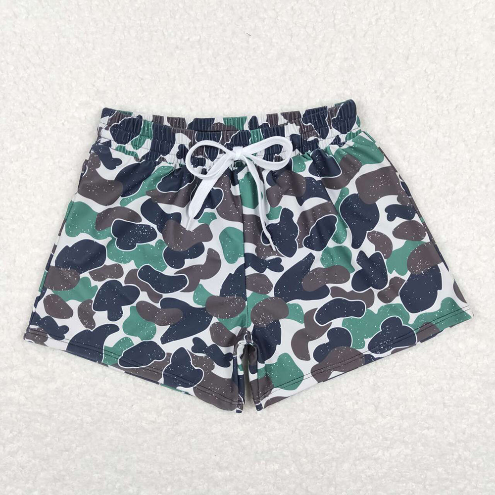 Sibling Baby Boys Western Camo Print Summer Trunks Swimsuits Swimwears