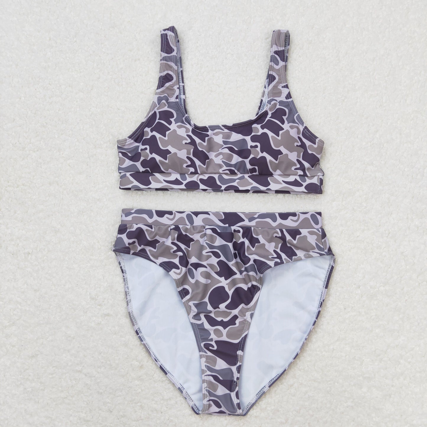 USA Shop Adult Women Grey Camo Top Bottom Swimsuits Sets
