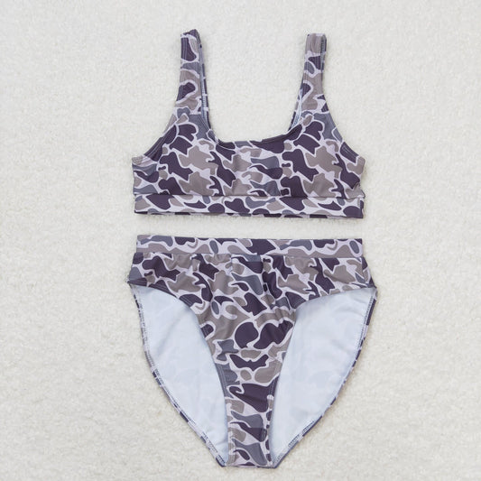 USA Shop Adult Women Grey Camo Top Bottom Swimsuits Sets