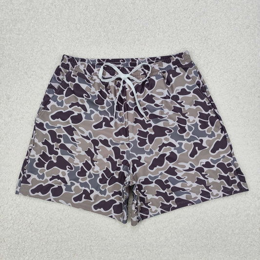USA Shop Adult Man Grey Camo Bottom Trunk Shorts Swimwear