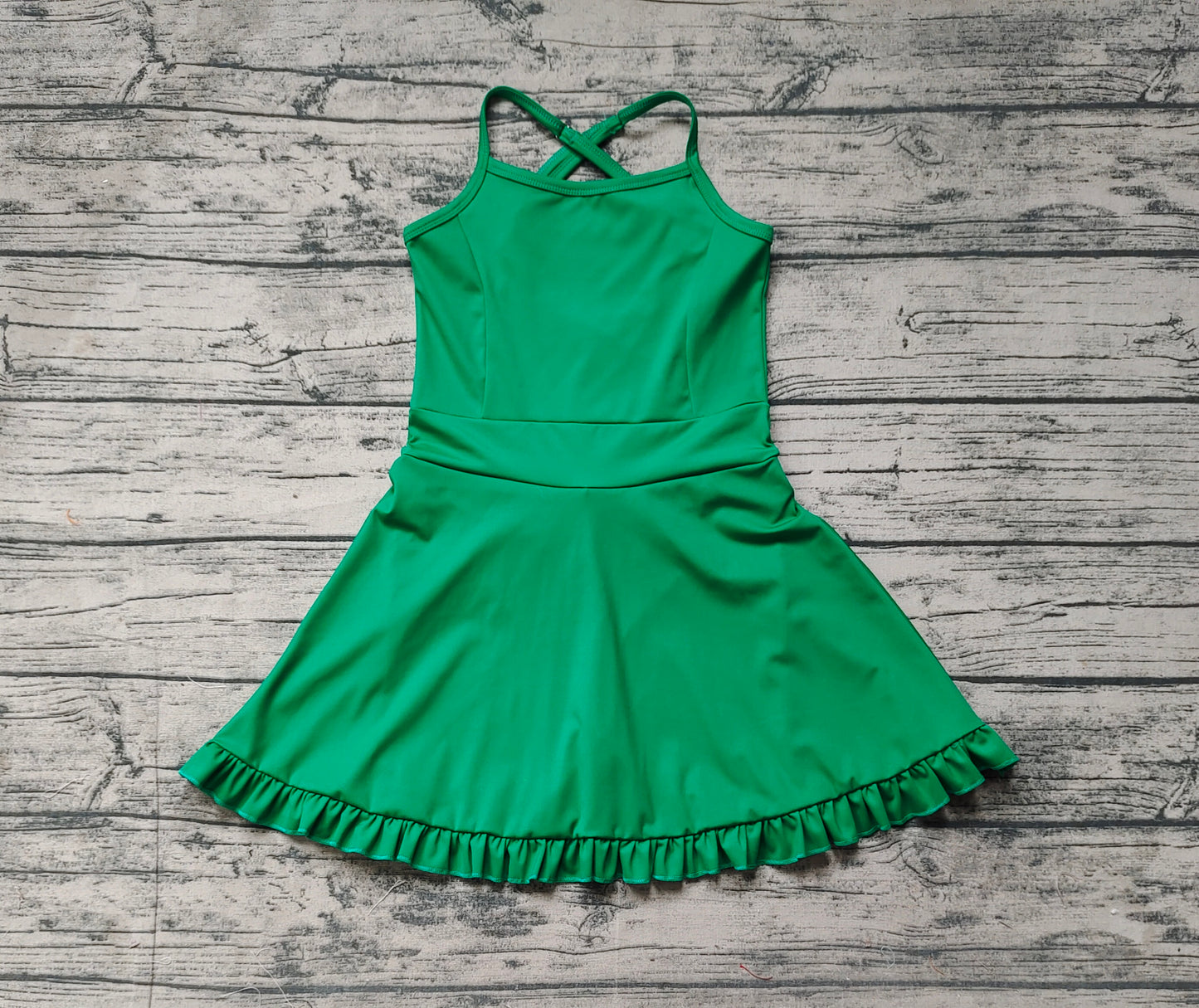 Baby Girls Green Knit Knee Length Active Wear Dresses