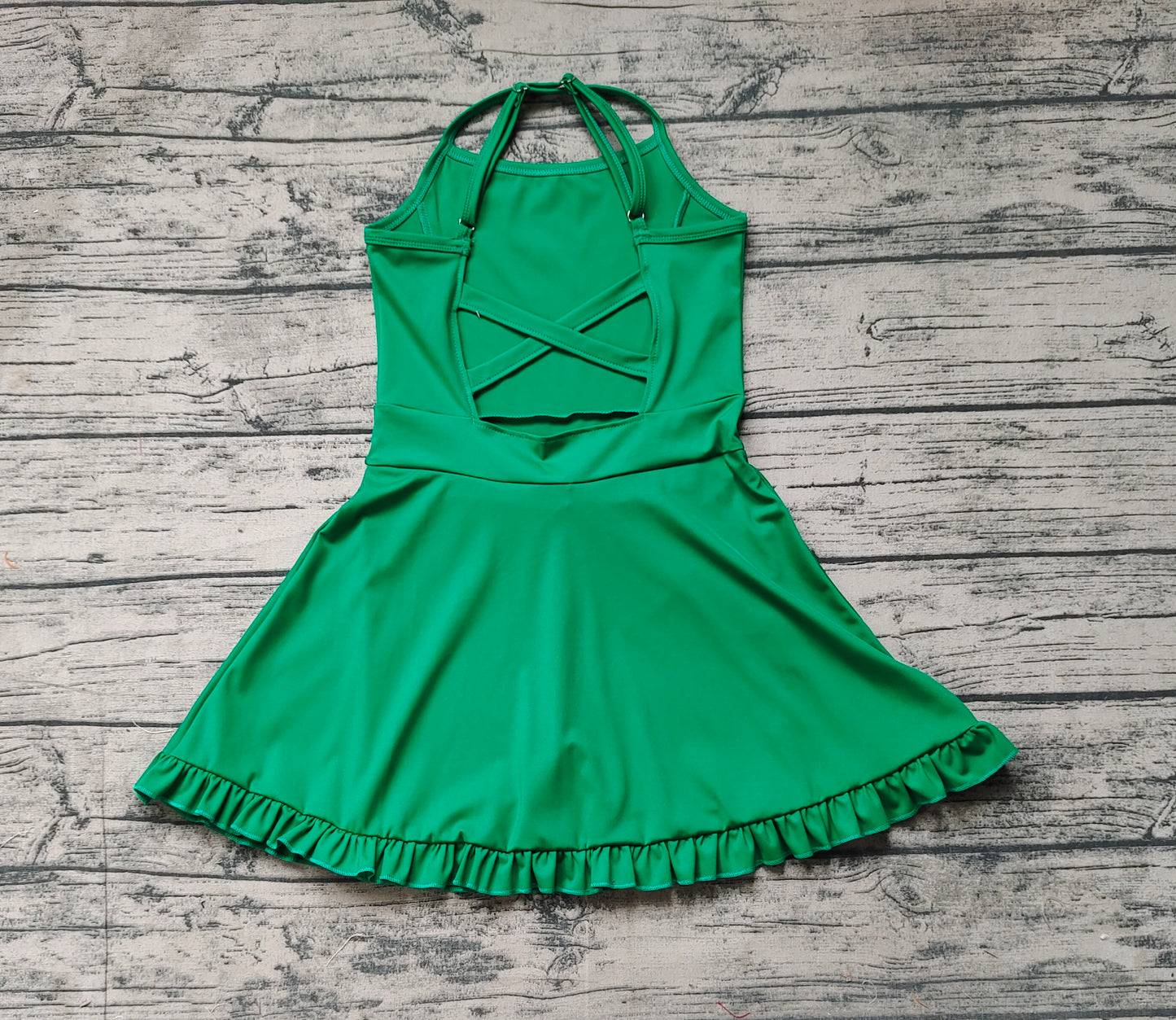 Baby Girls Green Knit Knee Length Active Wear Dresses