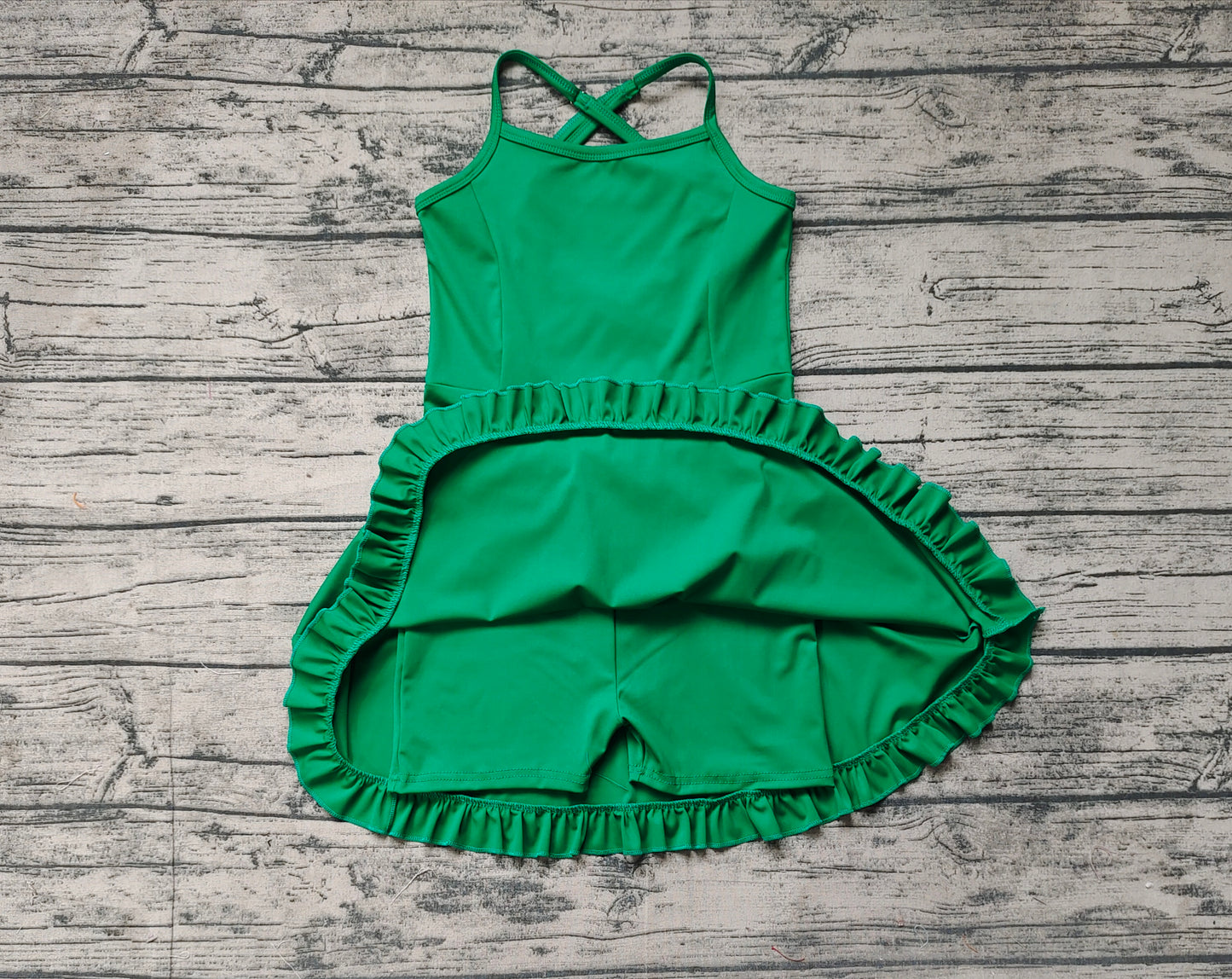 Baby Girls Green Knit Knee Length Active Wear Dresses