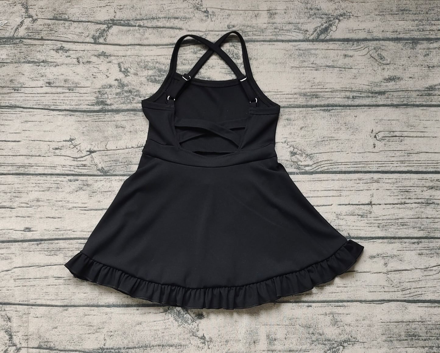 Baby Girls Black Knit Knee Length Active Wear Dresses