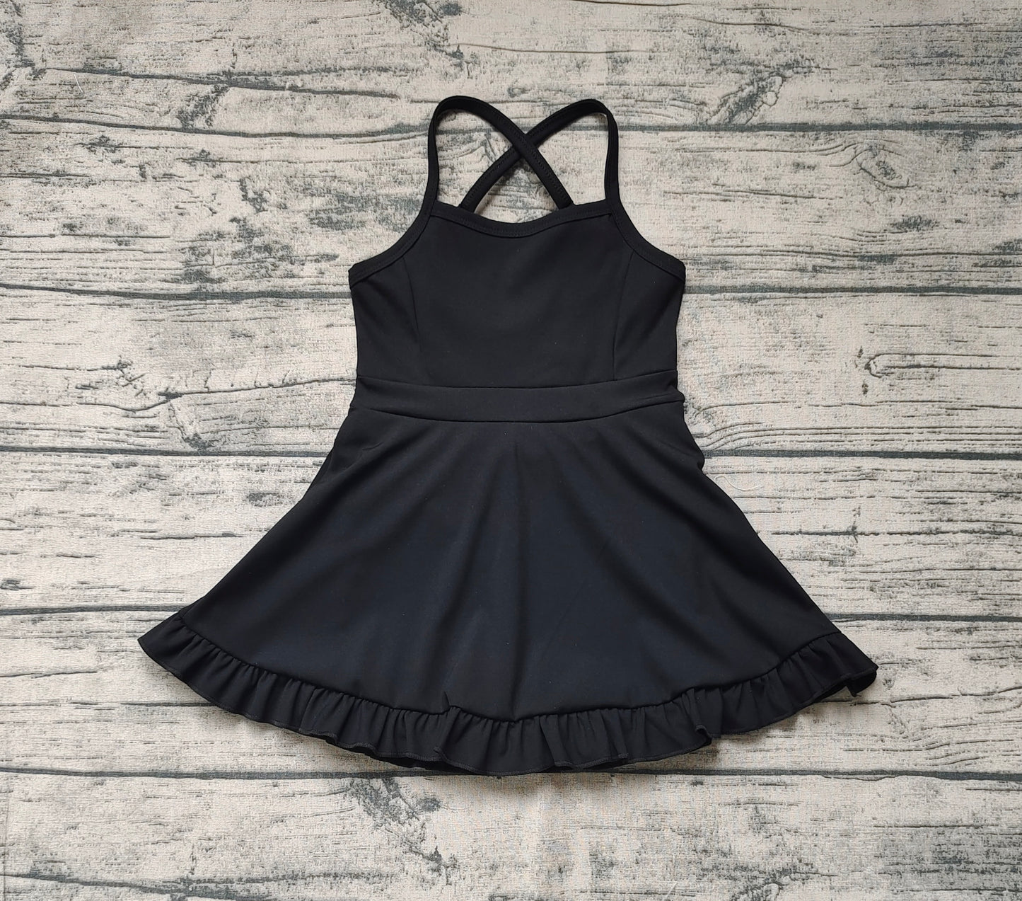 Baby Girls Black Knit Knee Length Active Wear Dresses