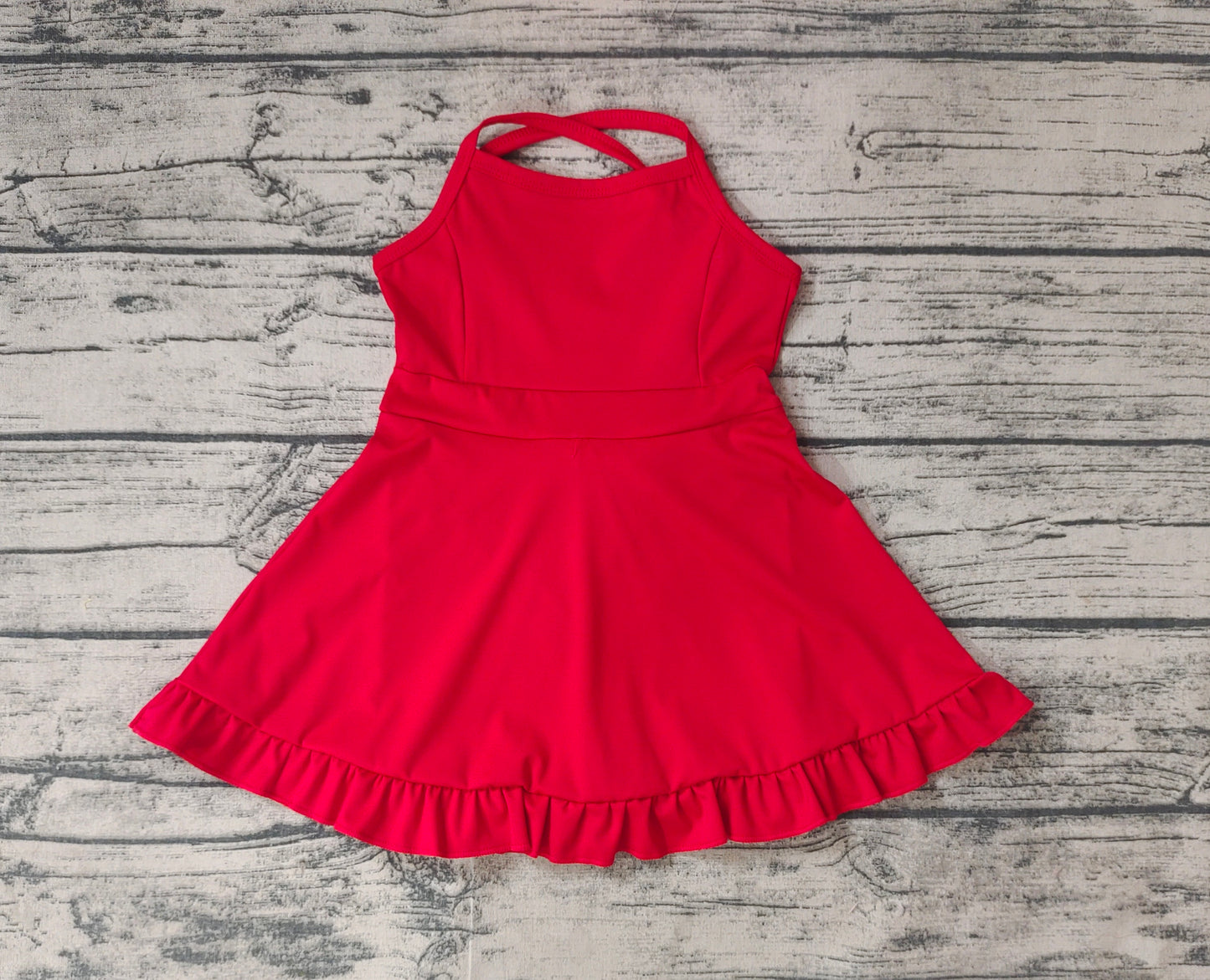 Baby Girls Red Athletic Active Wear Knee Length Dresses