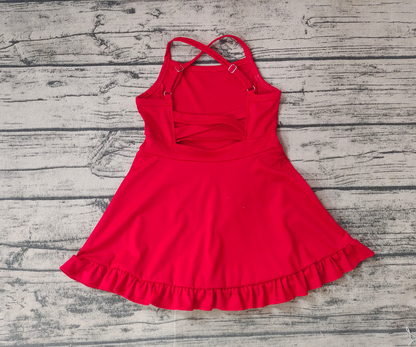 Baby Girls Red Athletic Active Wear Knee Length Dresses