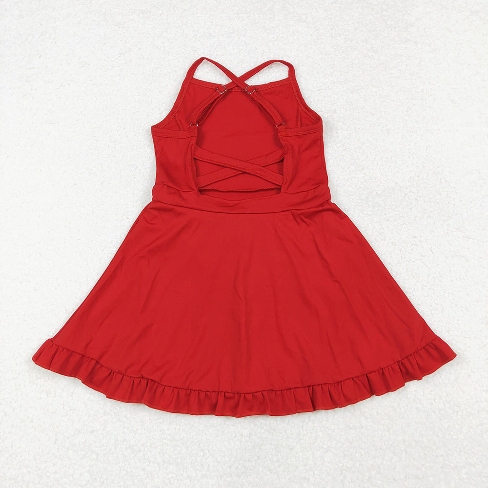 Baby Girls Red Athletic Active Wear Knee Length Dresses