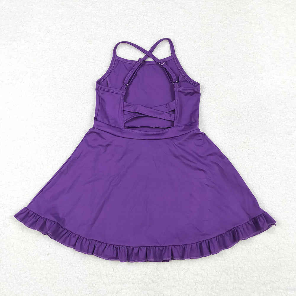 Baby Girls Purple Athletic Active Wear Knee Length Dresses