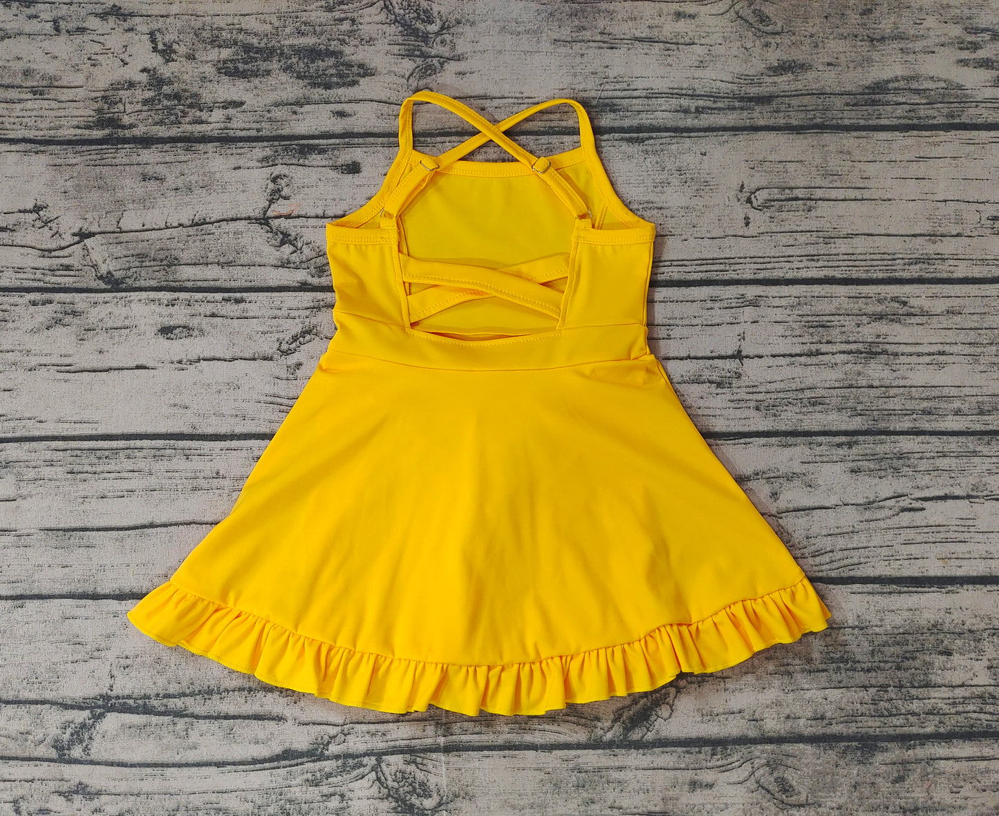 Baby Girls Yellow Athletic Active Wear Knee Length Dresses