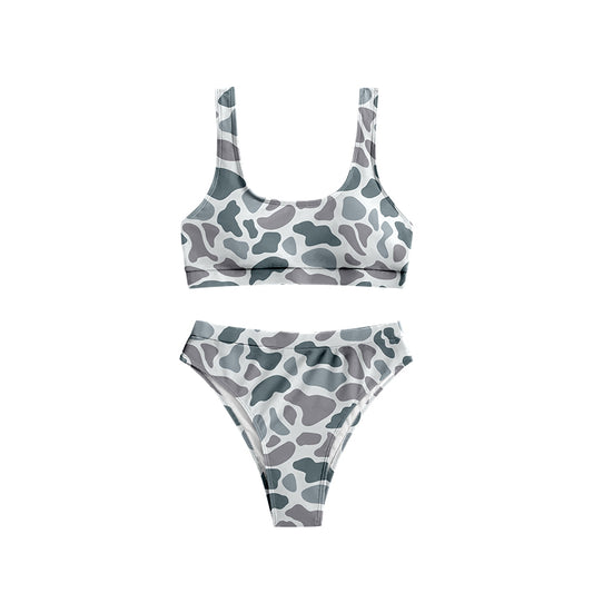 Adult Women Grey Camo Top Bottom Swimsuits Sets Preorder