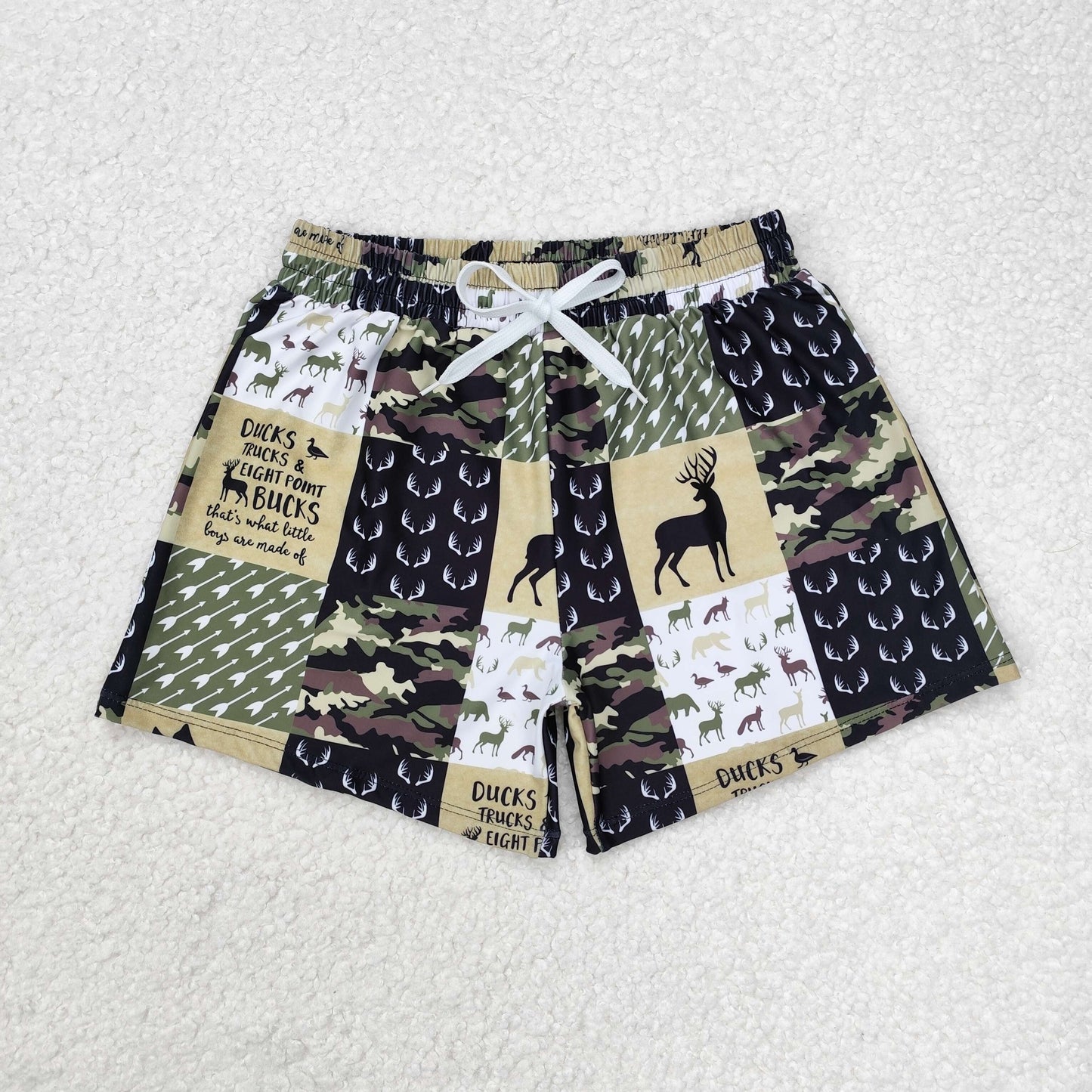 Sibling Baby Boys Cactus Cows Western Trunks Swimsuits